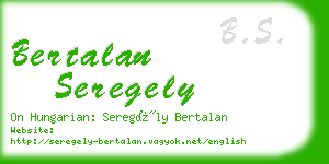 bertalan seregely business card